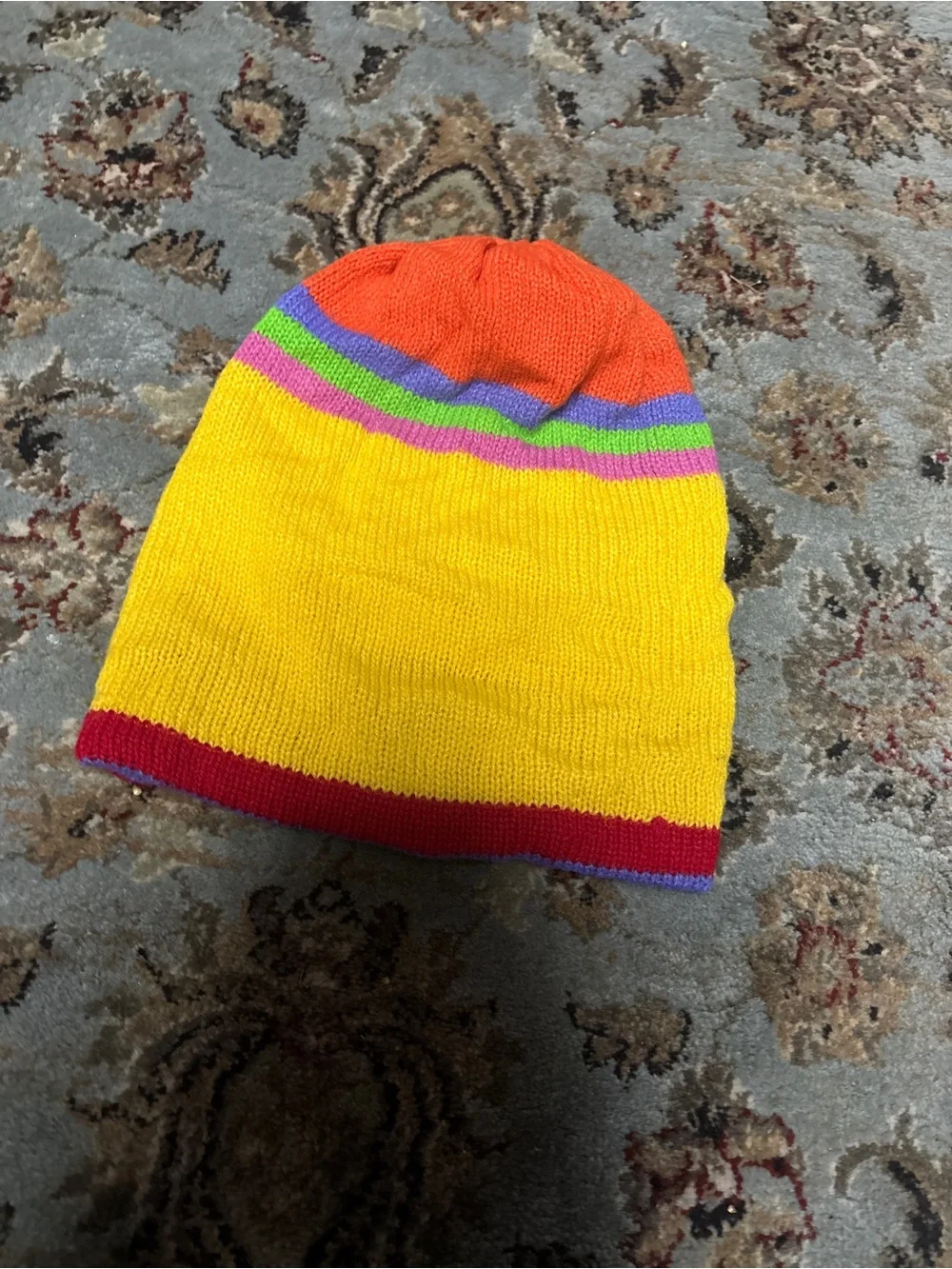 Y2K/ 90s Vintage Paris Accessories Inc Colorful Striped Kids Beanie Hat